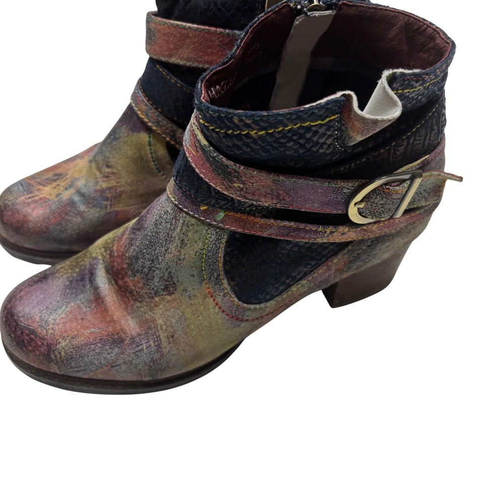 L'Artiste Spring Step Shazzam | EU 36‎ | Multi-Color Leather Ankle Boots Booties